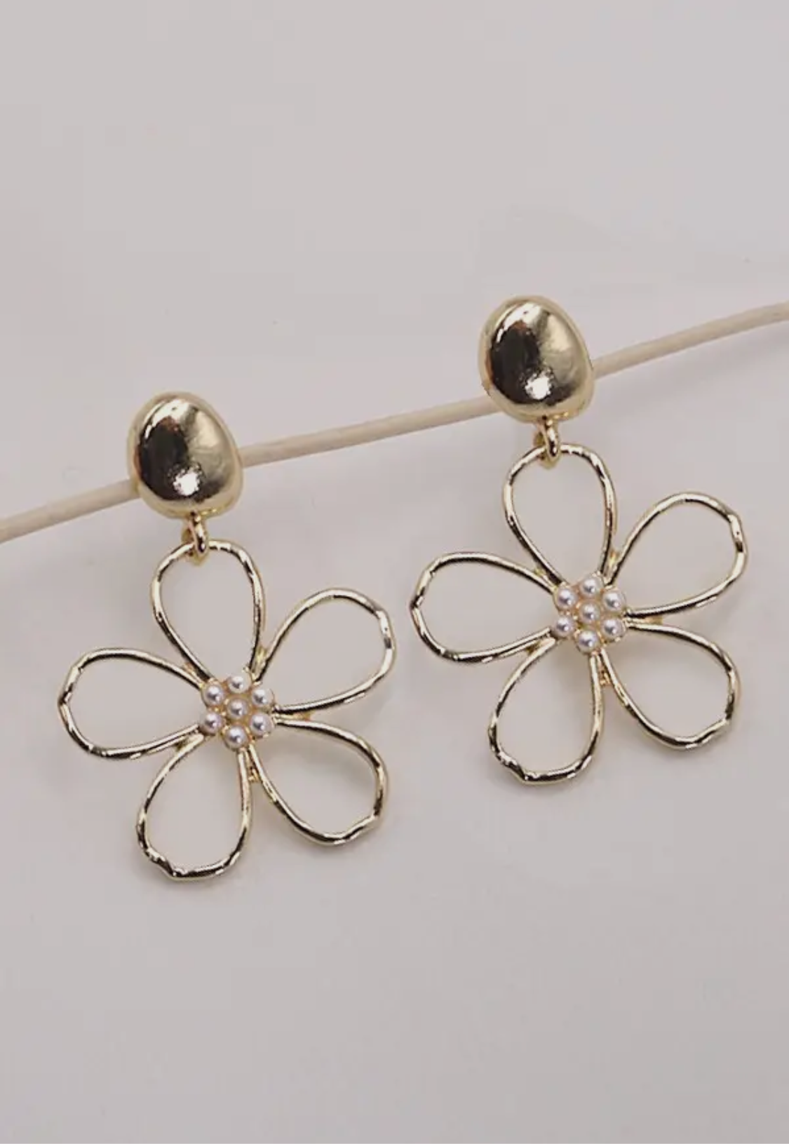 Flower Pearl Drop Earrings