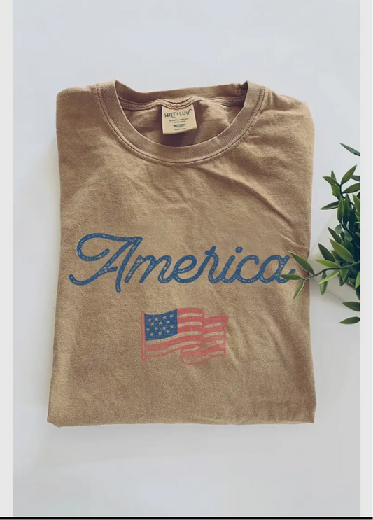 Tan America graphic tee