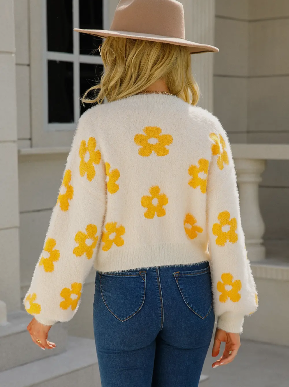 Floral Yellow Sweater