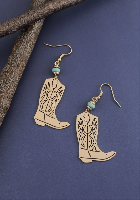 Gold Boot Earrings