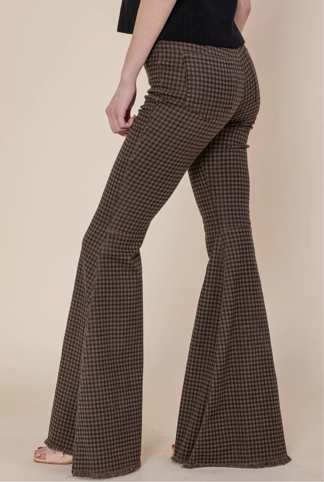 Plaid Flared Pants