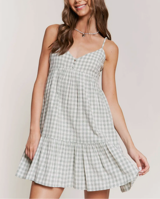 Sage Checkered Dress