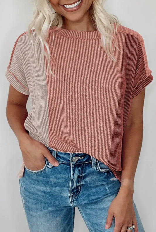 Color Block Textured T-Shirt