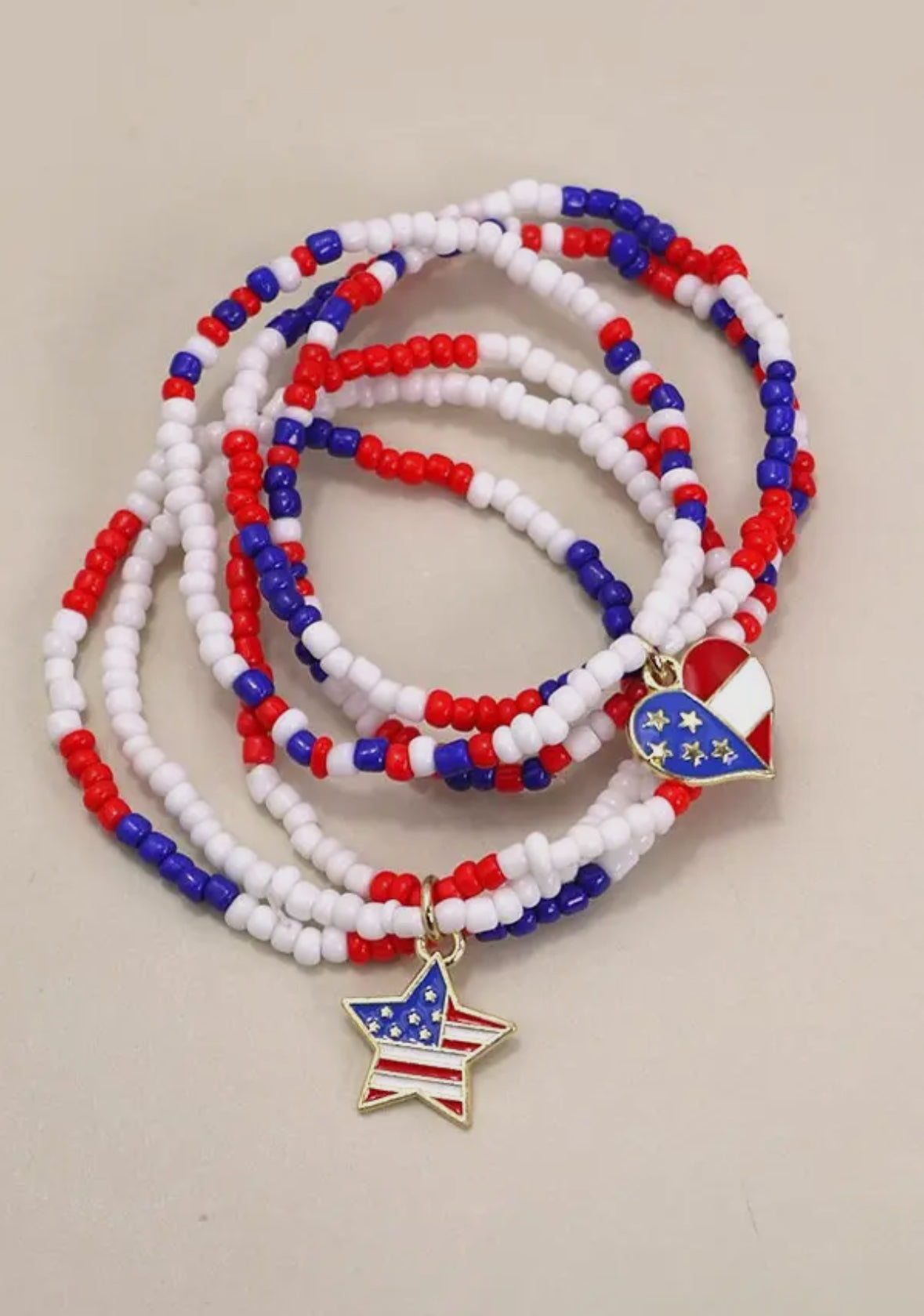 4th of July bead bracelet